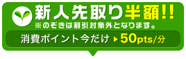 新人期間はチャット料金が半額